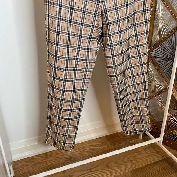 Nasty Gal Beige Checked Pants - Picture 4 of 7